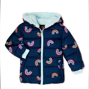 Swiss Tech Toddler Girl Rainbow Puffer Jacket, Size 3T